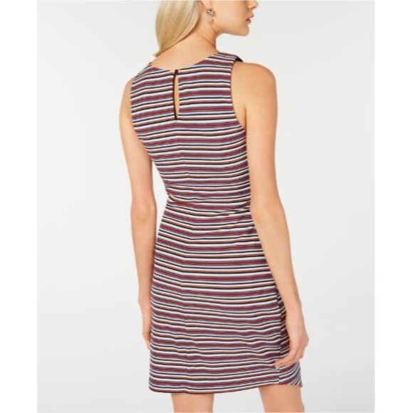 BCX Dress Womens Junior‎ Large Multicolor Striped Asymmetrical Mini Sheath NWT - Picture 2 of 11